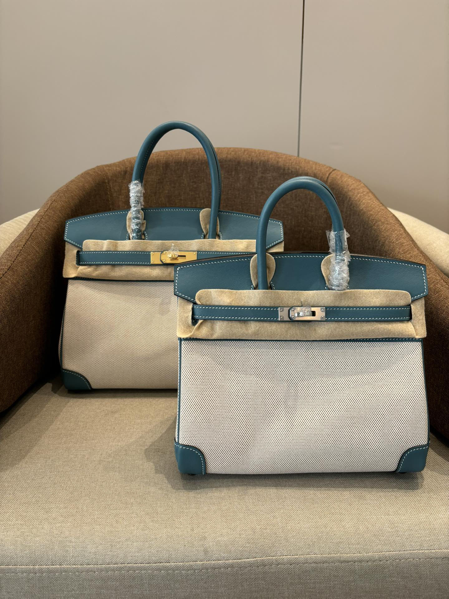 Hermès Birkin 25-30 Gold and silver buttons