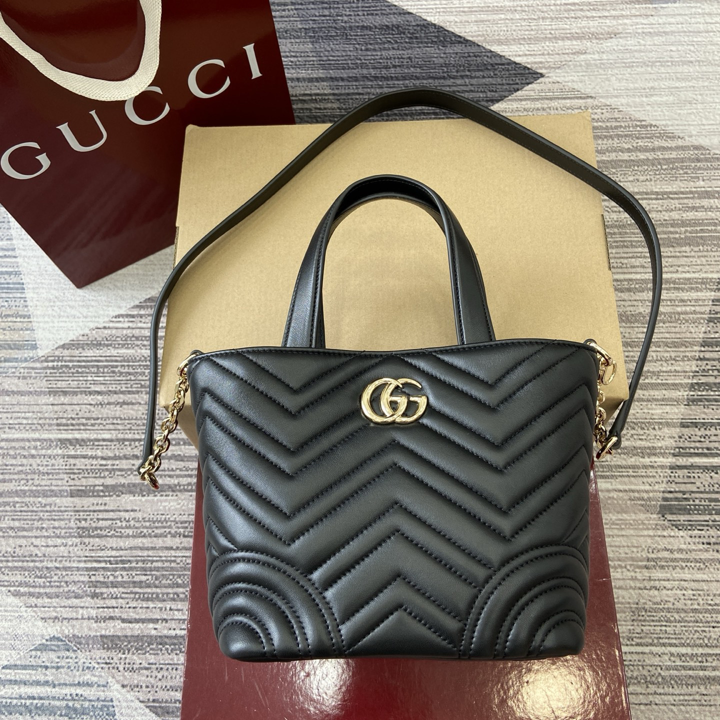 【847386 Black】gucci GG Marmont