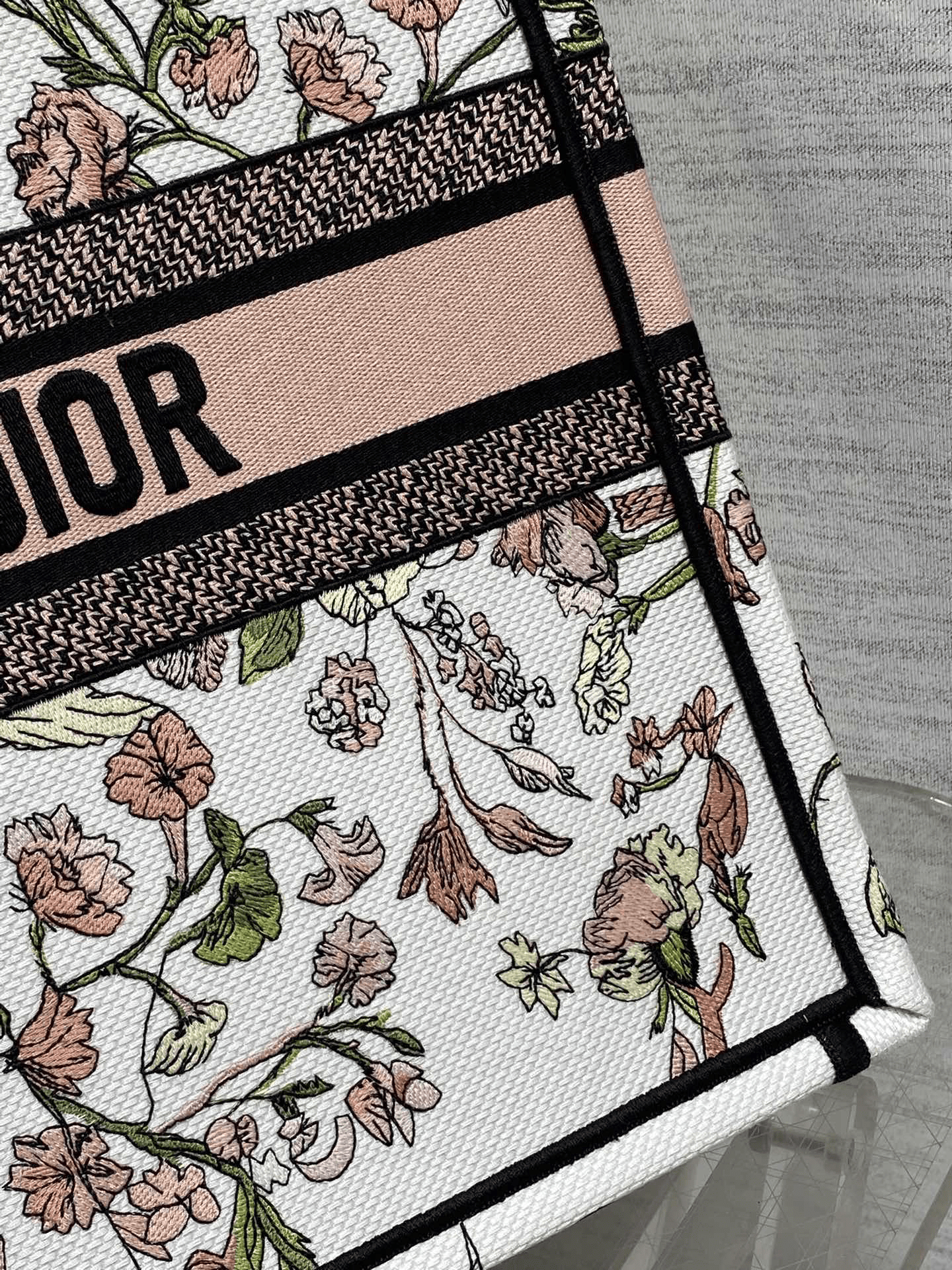 DIOR Book Tote seed embroidery
