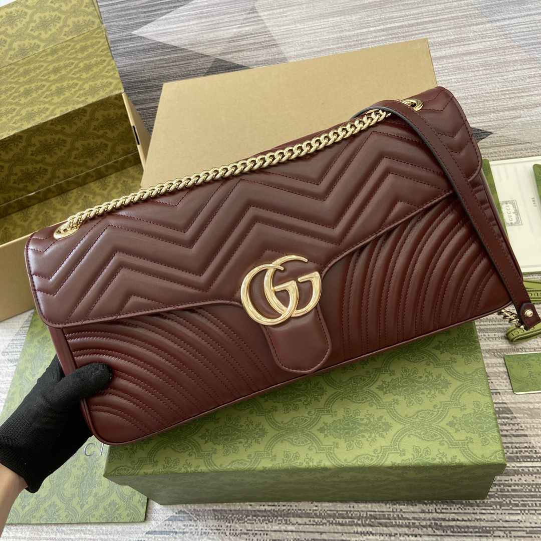 【788371 Burgundy color original leather】gucci GG Marmont