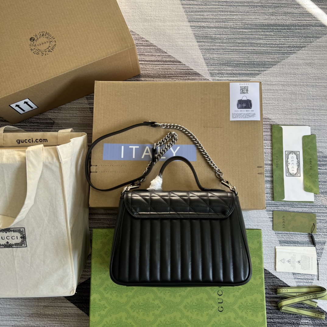 【498110 Black】gucci GG Marmont