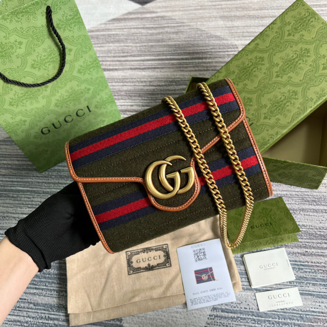 【474575 Olive Green】gucci GG Marmont