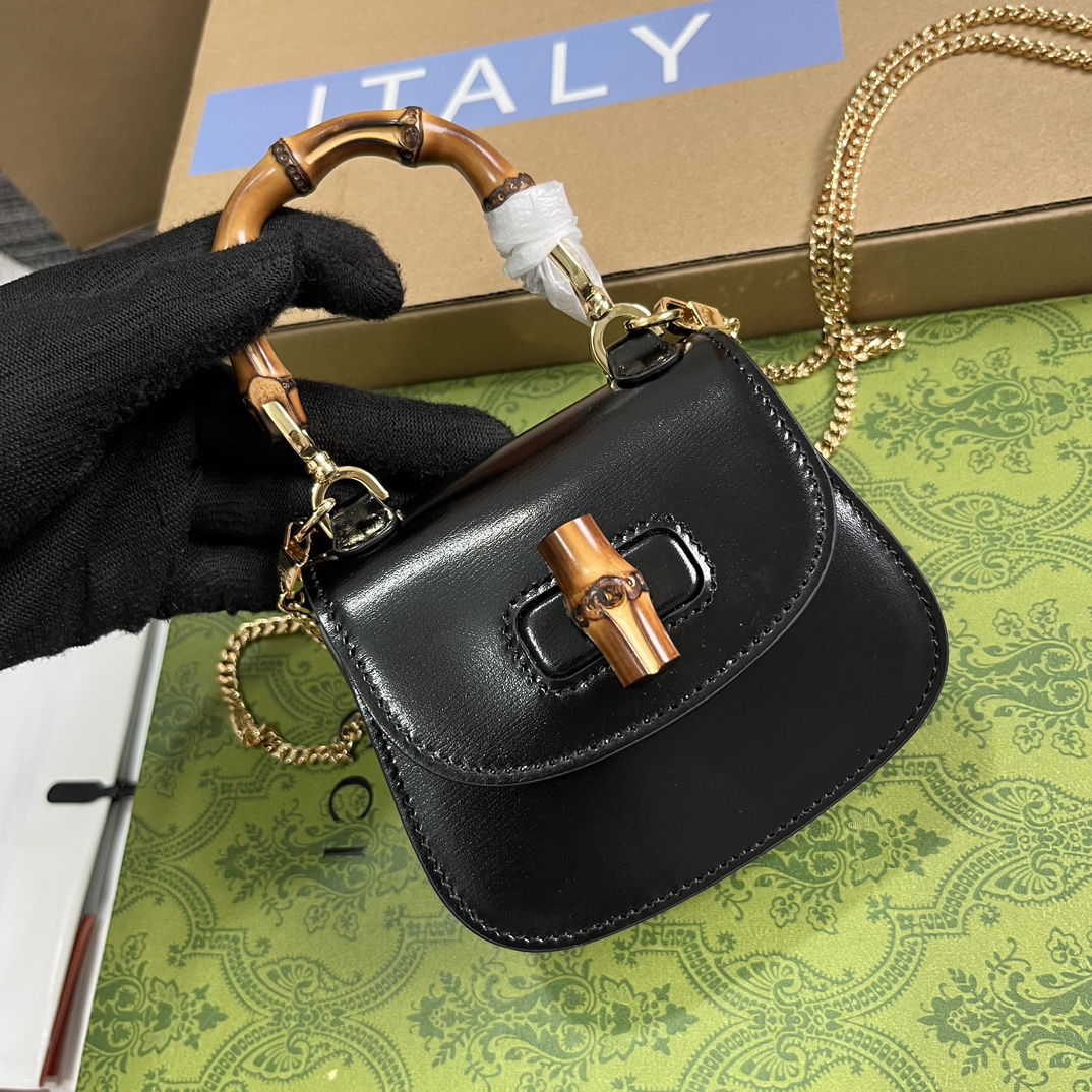【760246 Black】gucci Bamboo 1947