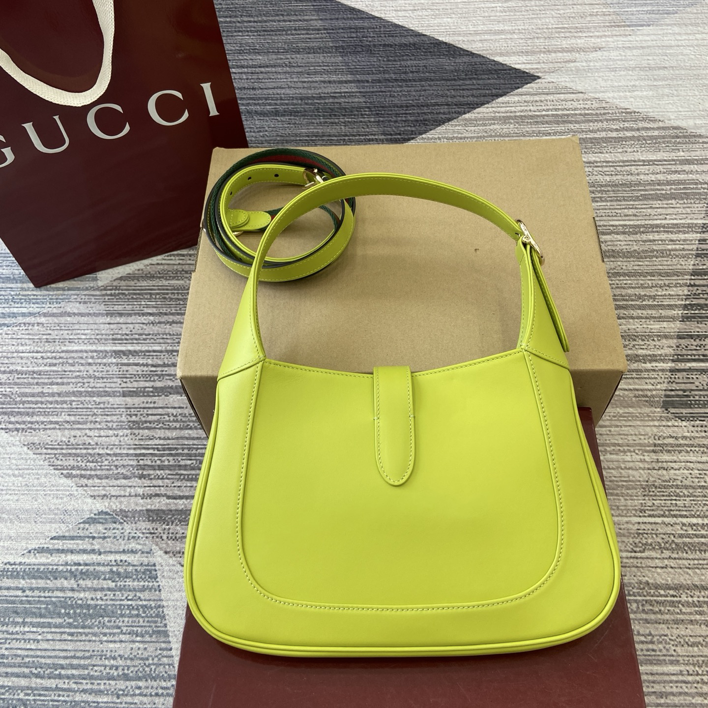 【810232 Greenish-blue whole skin】gucci Jackie 1961