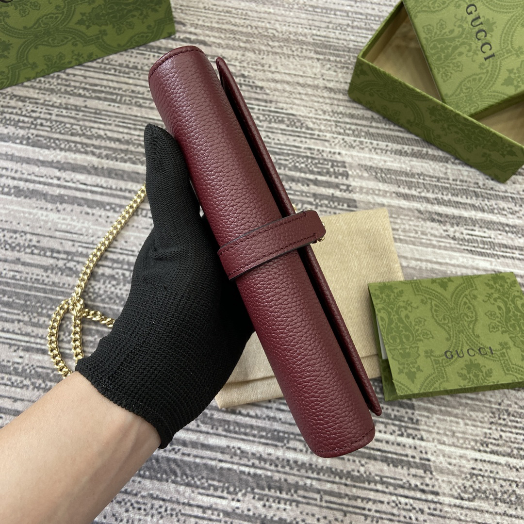 【652681 Wine Red Lychee Pattern Cowhide】gucci Jackie 1961