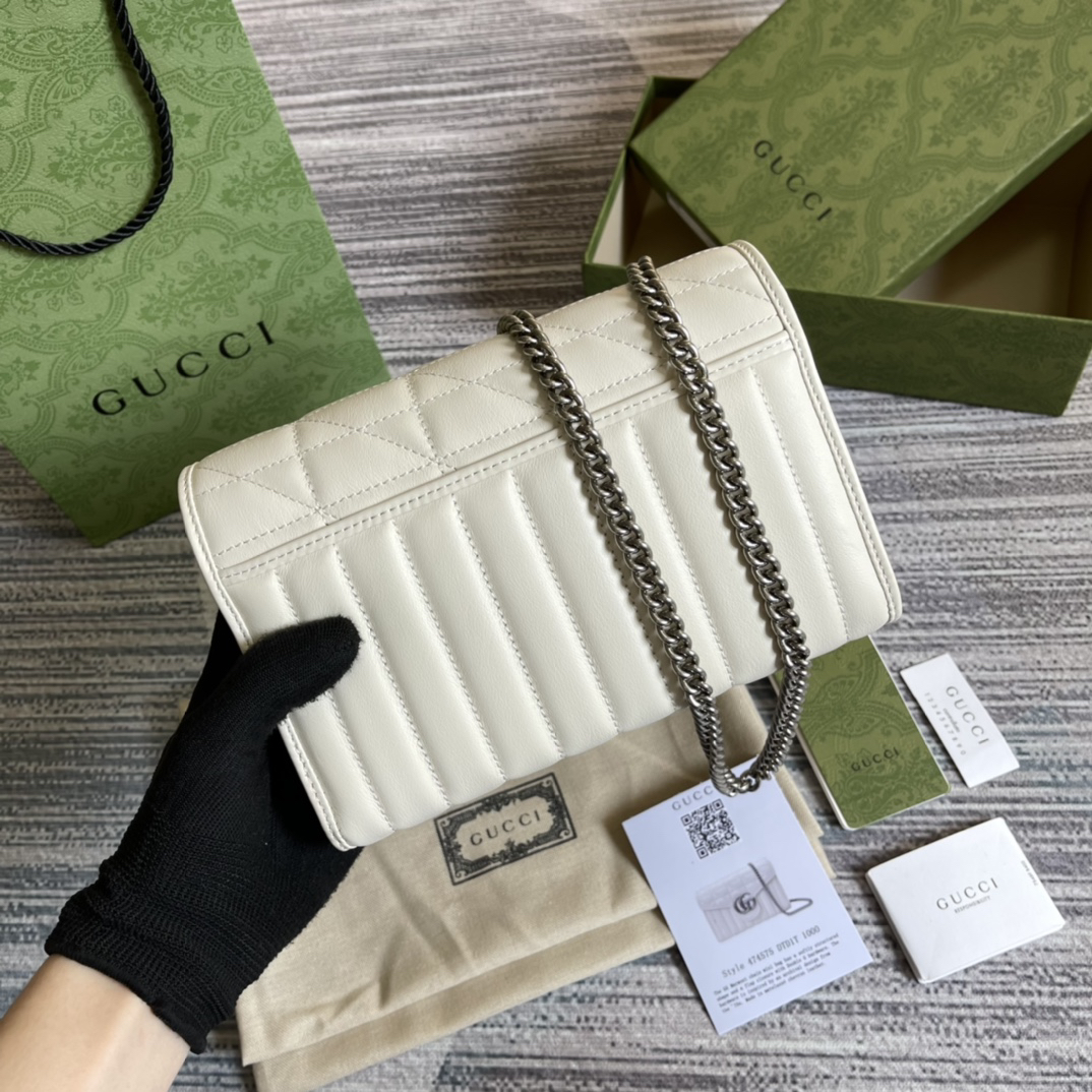 【474575 White】gucci GG Marmont