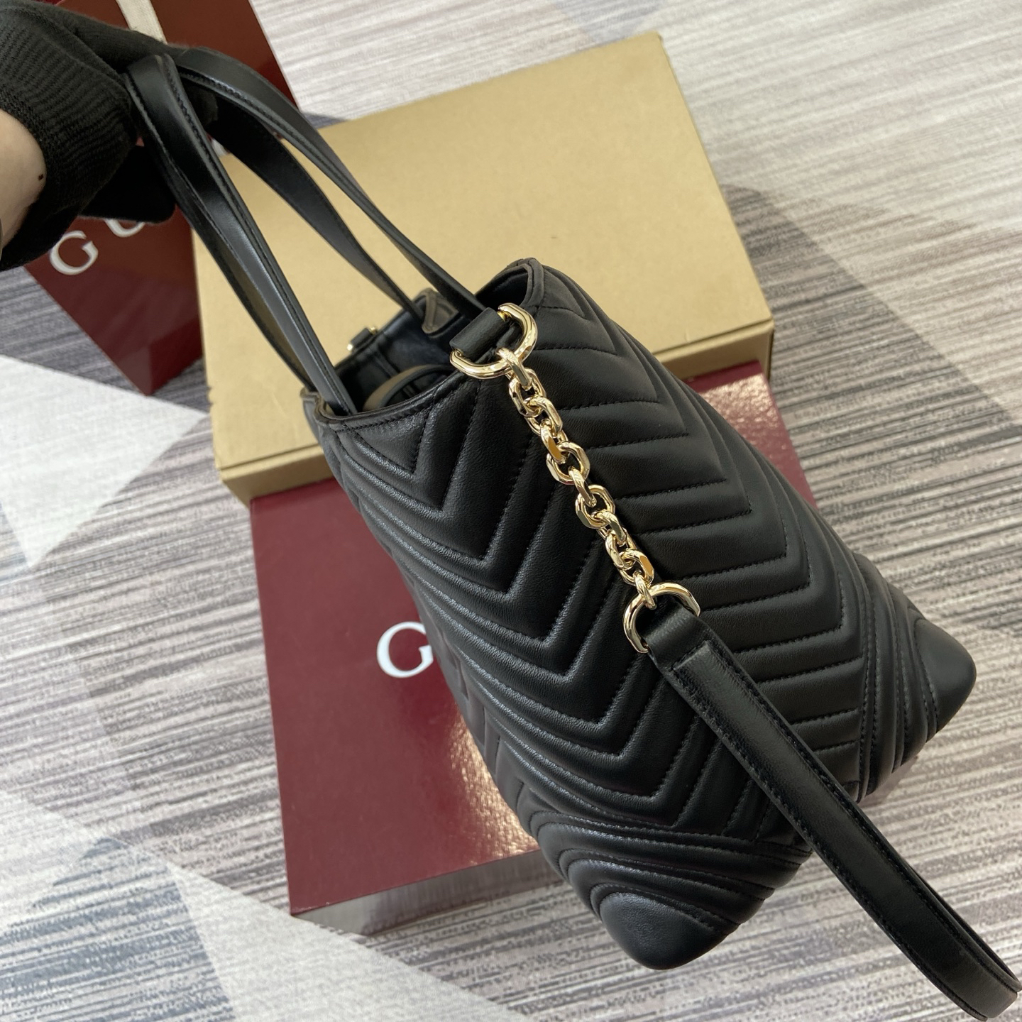 【847387 Black sheepskin】gucci GG Marmont