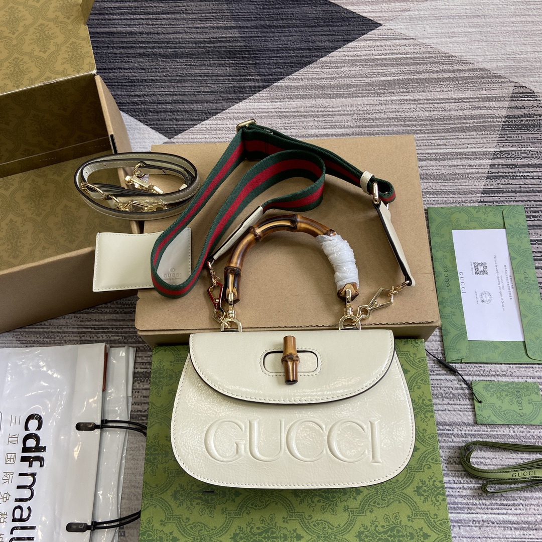 【675797 White】gucci Bamboo 1947
