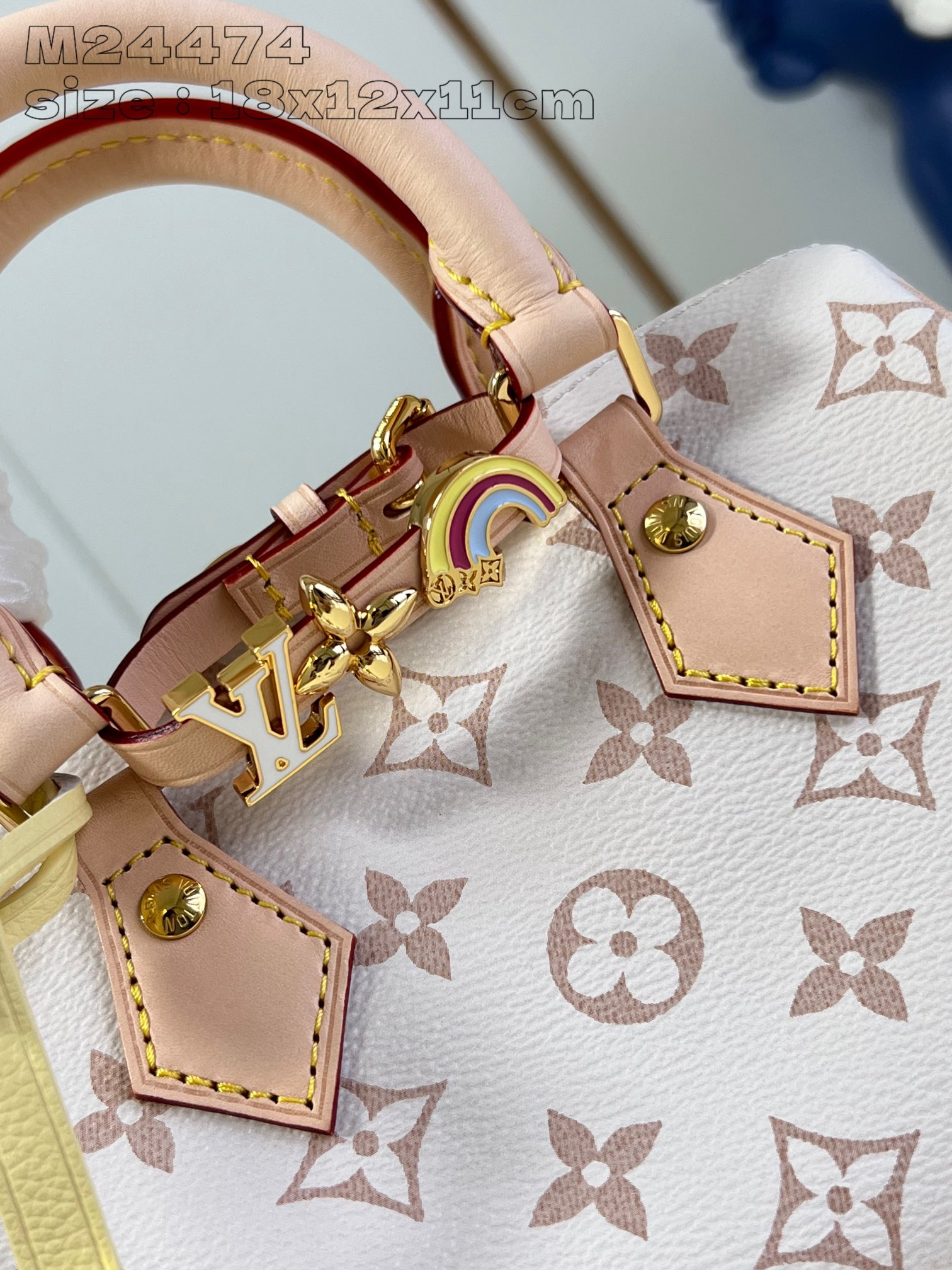 【 M24474 】LV Speedy floralwhite 18 handbag