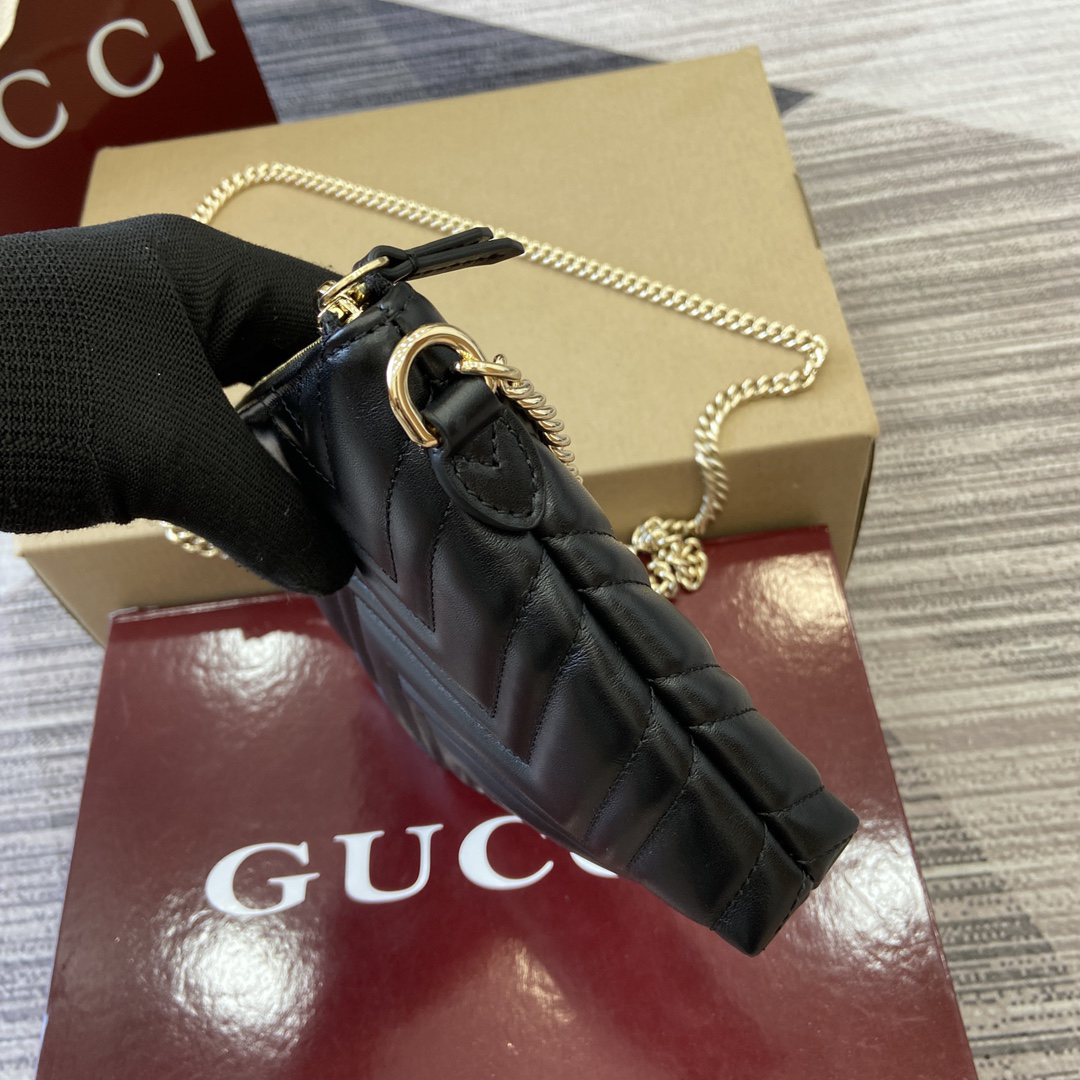 【837742 Black Full Leather】gucci GG Marmont