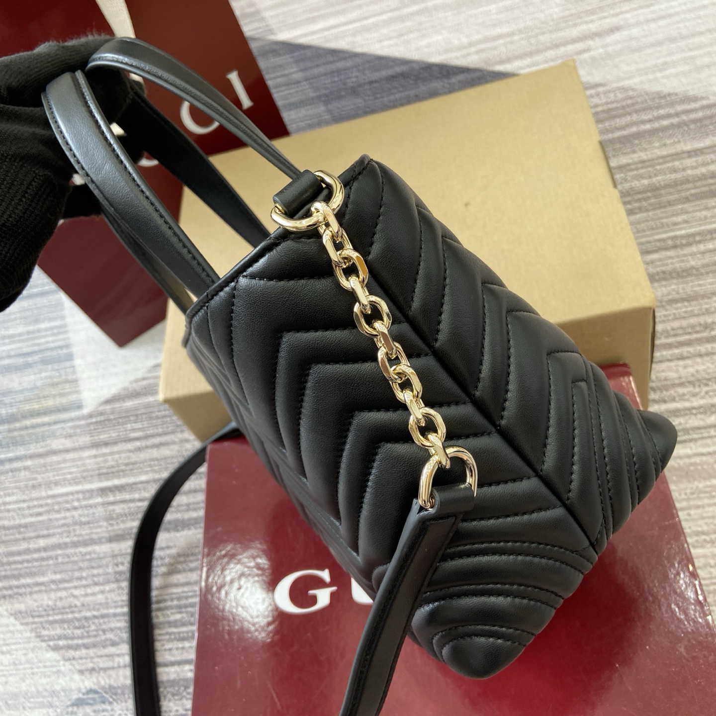 【847386 Black】gucci GG Marmont