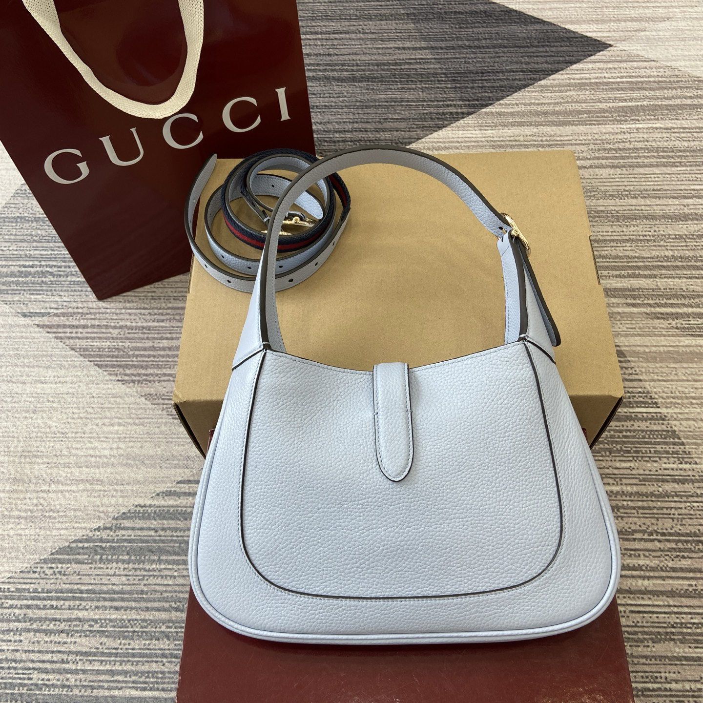 【810232 Light Blue Lychee Peel】gucci Jackie 1961