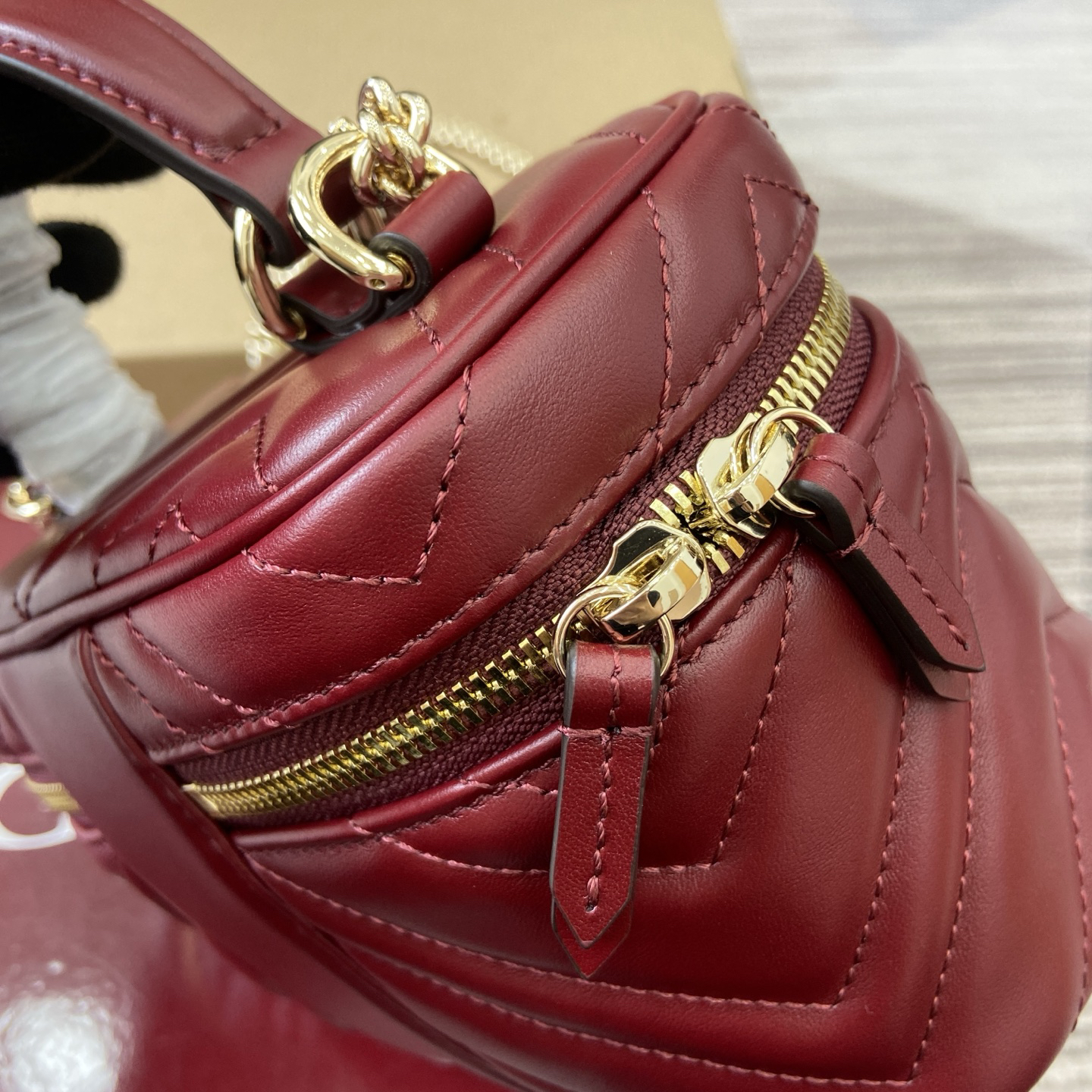【837454 Ankor Red Full Leather】gucci GG Marmont