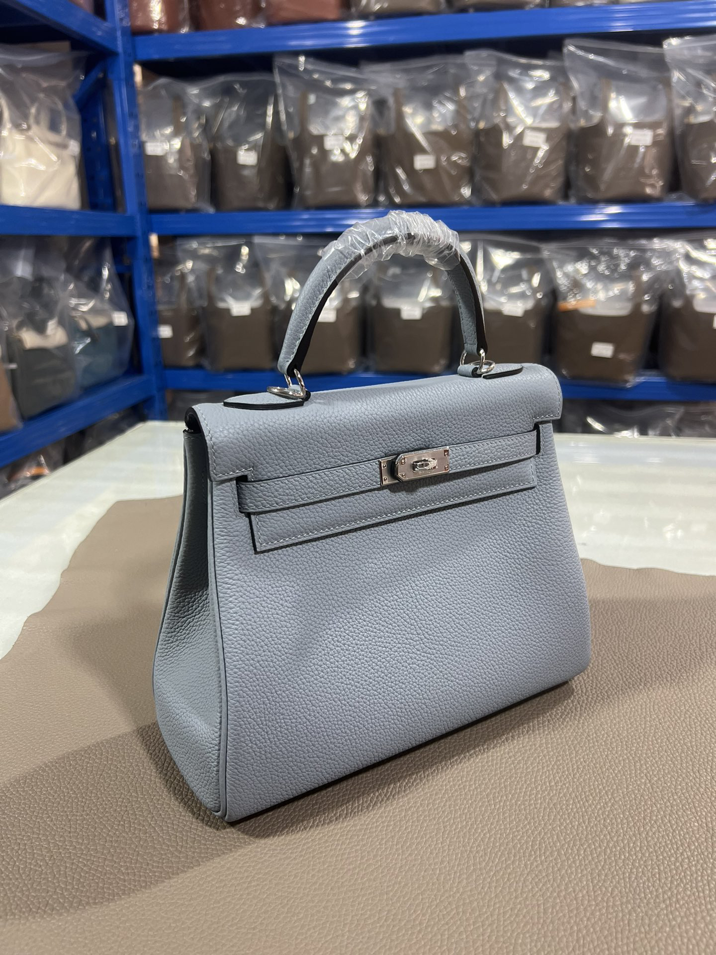 Hermès Kelly 25 Internal seam Holy Grail Blue