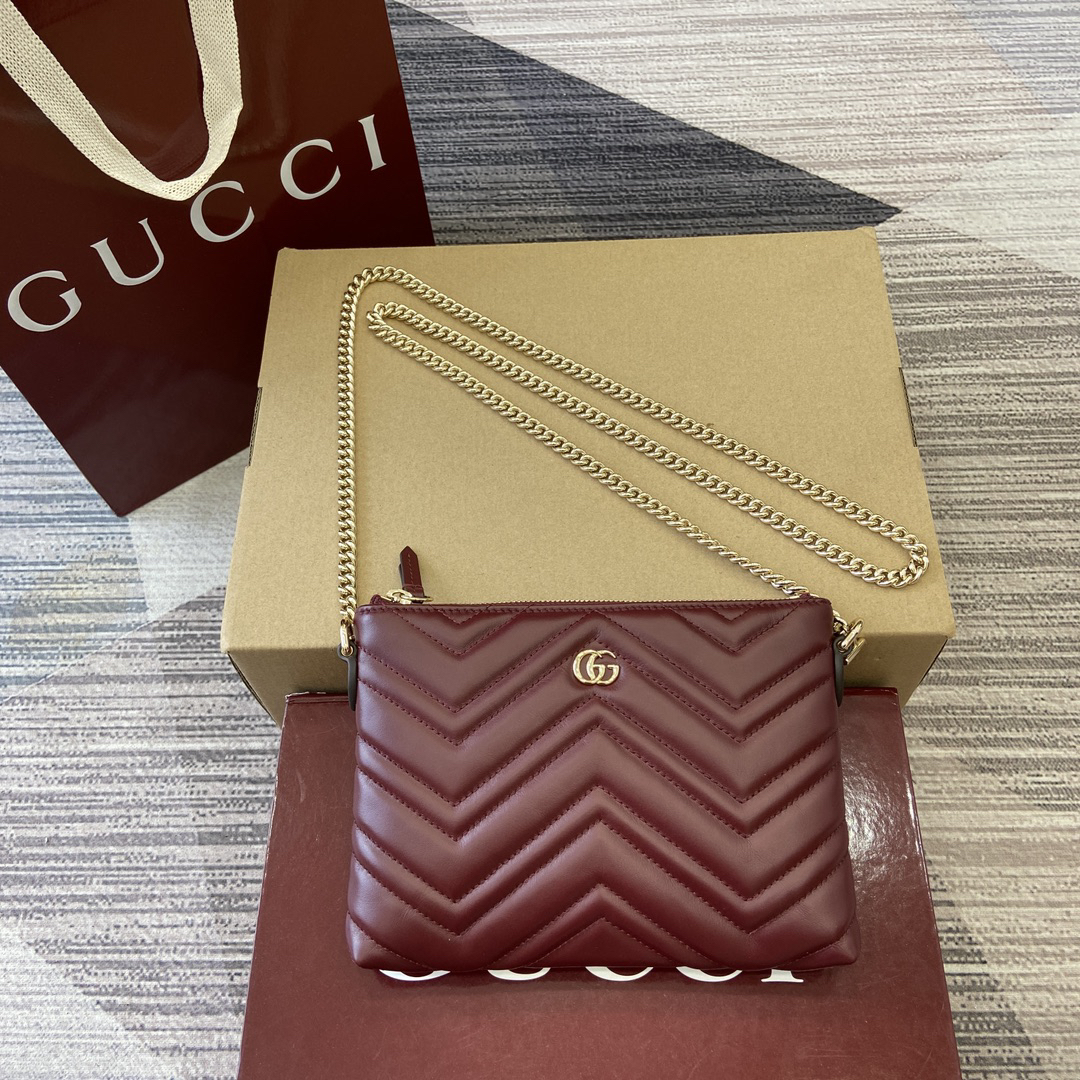 【837742 Red Full Leather】gucci GG Marmont