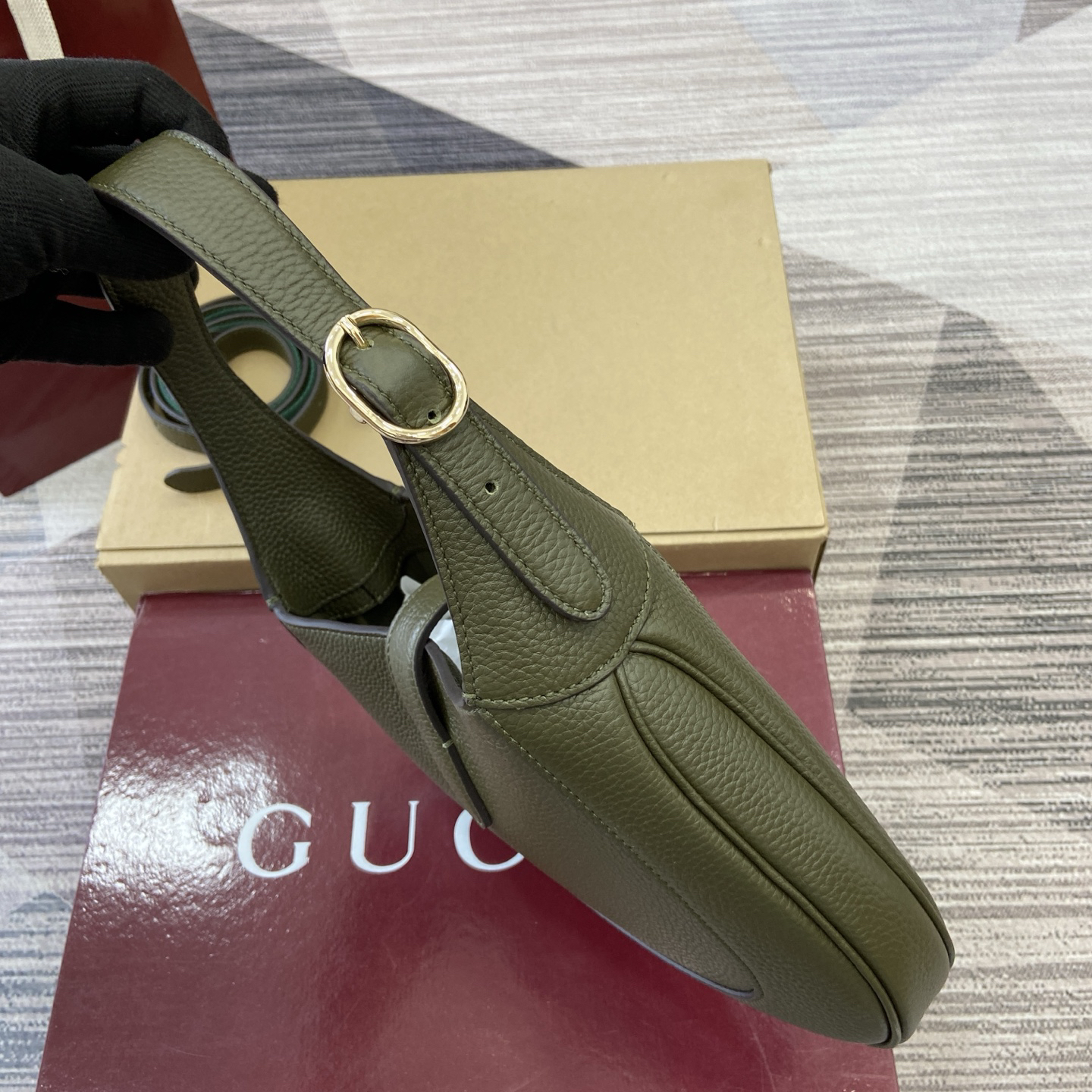 【810232 Forest Green Lychee Peel】gucci Jackie 1961