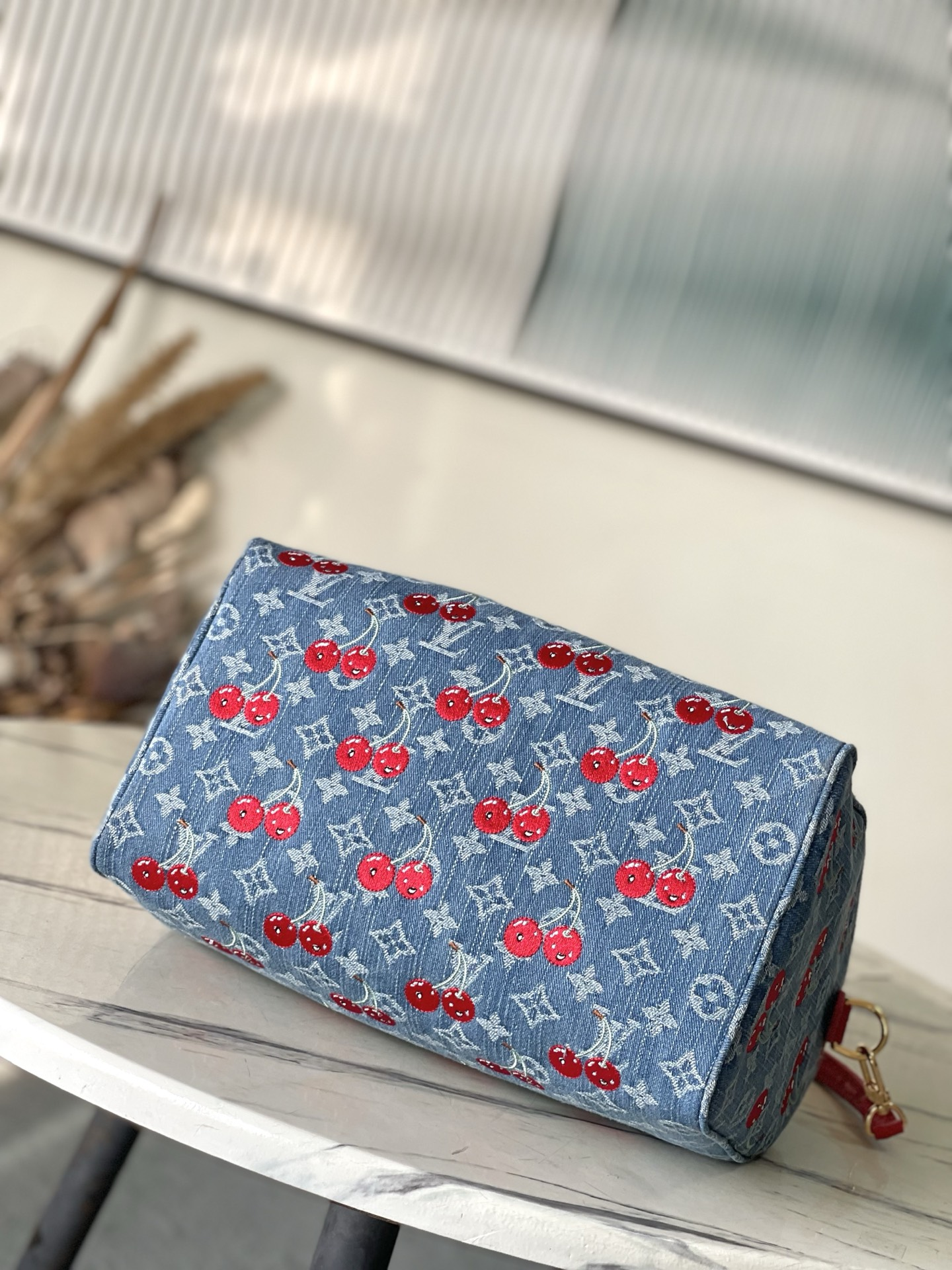 【 M87627 Blue 】LV Speedy Soft 30 handbag