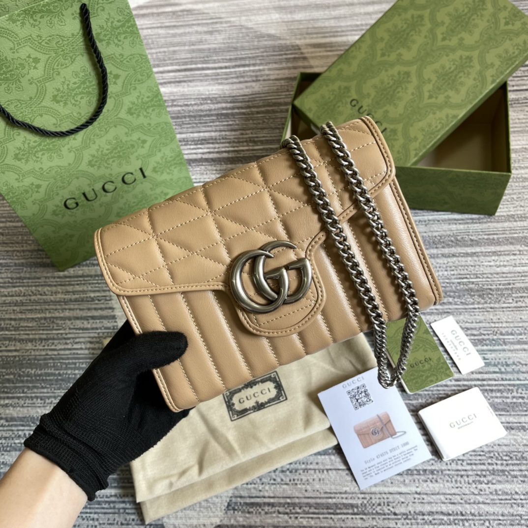 【474575 Brown】gucci GG Marmont