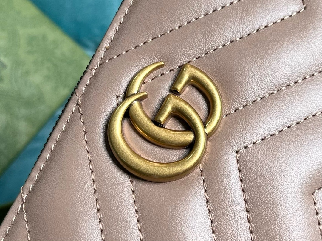 【443447 Milk Tea Color Full Leather】gucci GG Marmont