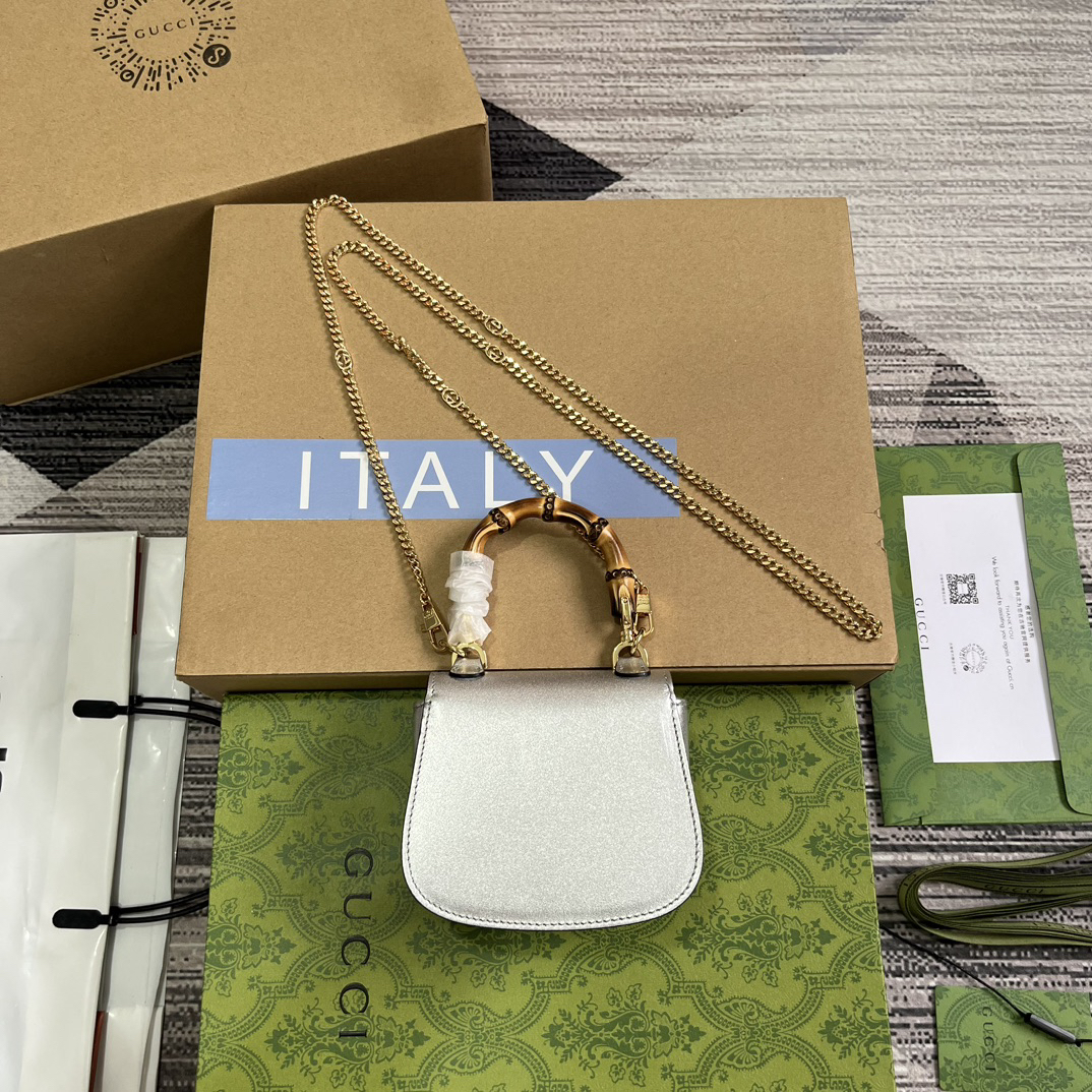 【760246 Silver color】gucci Bamboo 1947