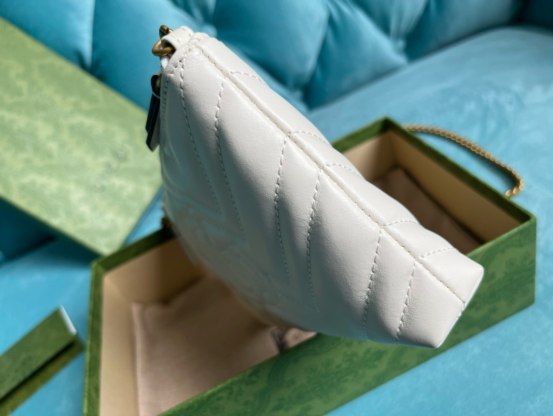 【443447 White full leather】gucci GG Marmont
