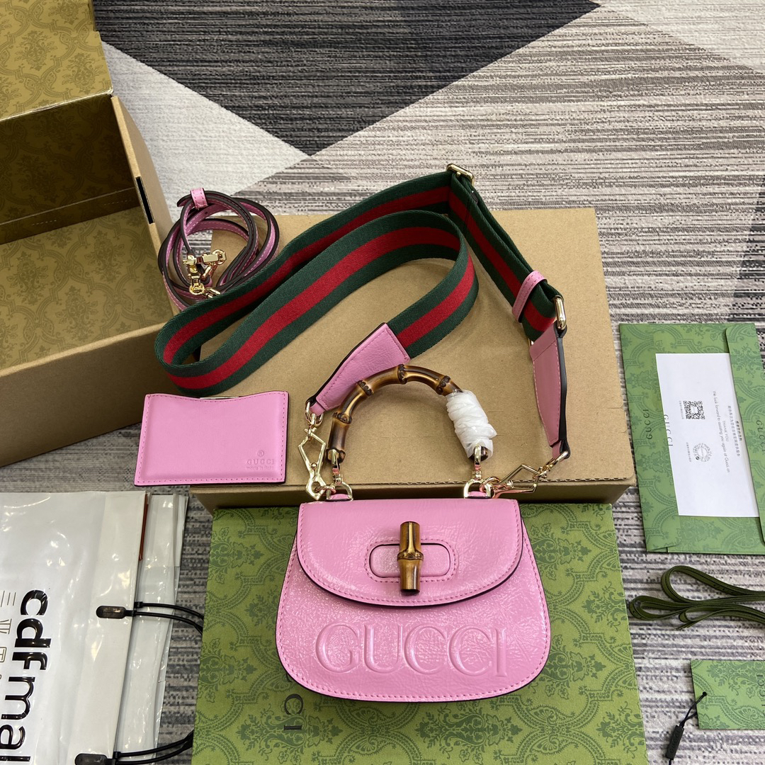 【786482 Pink】gucci Bamboo 1947