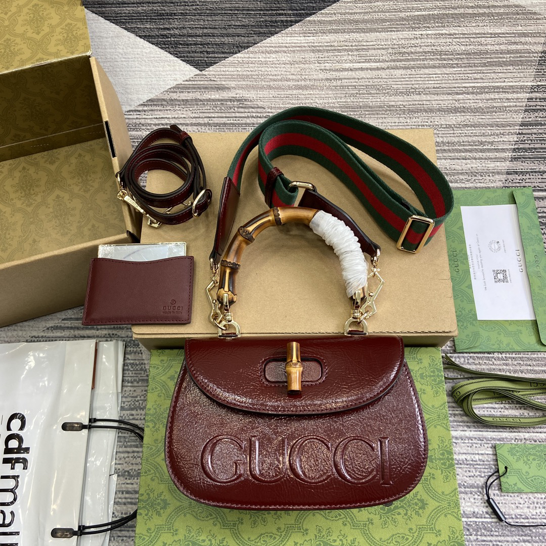 【675797 Deep Red】gucci Bamboo 1947