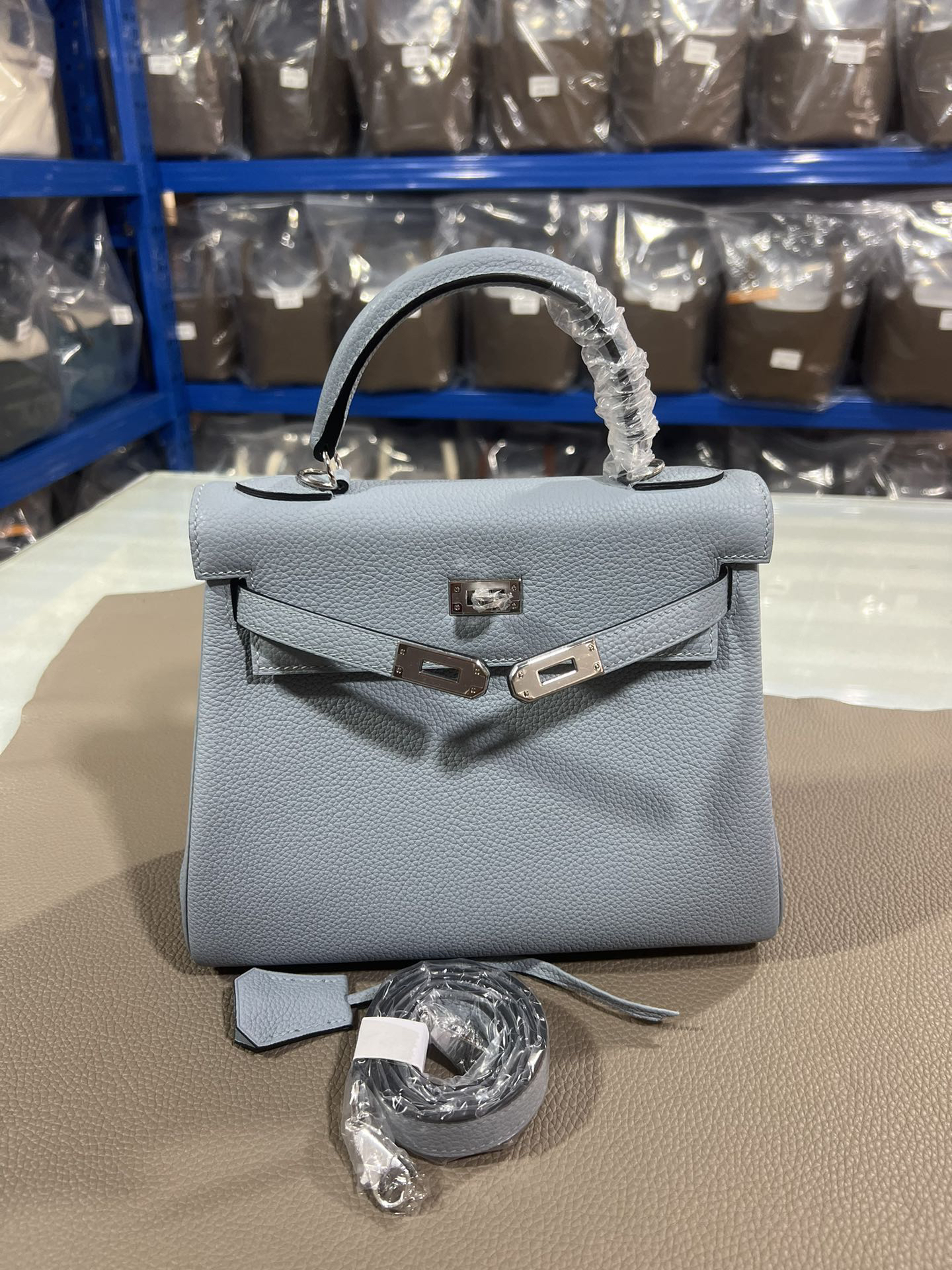 Hermès Kelly 25 Internal seam Holy Grail Blue