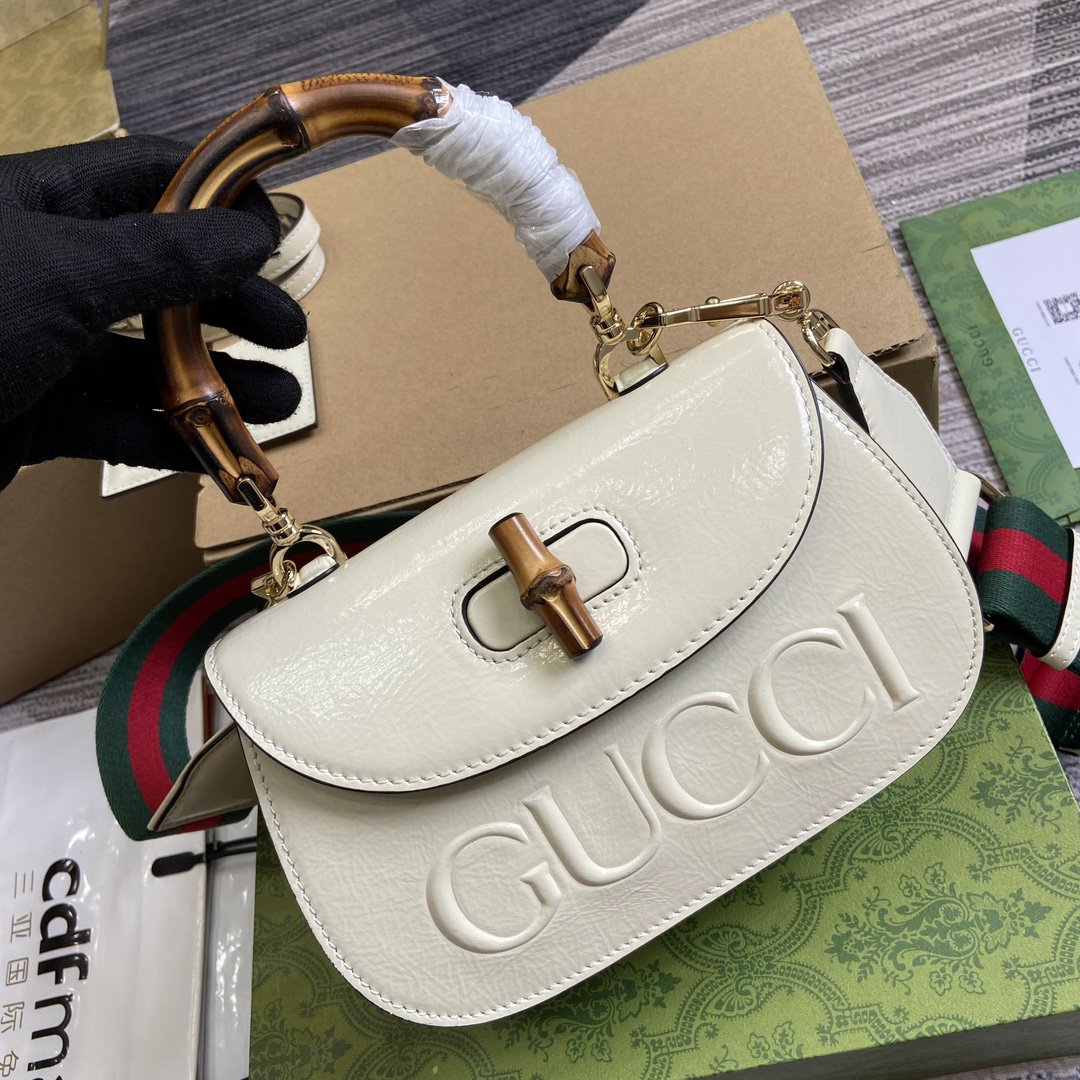 【675797 White】gucci Bamboo 1947