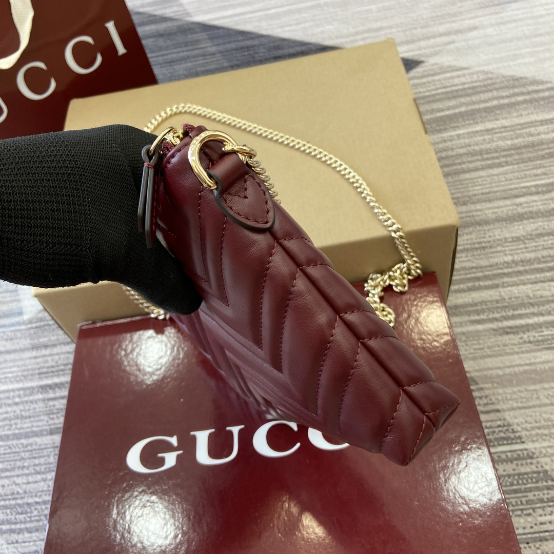 【837742 Red Full Leather】gucci GG Marmont