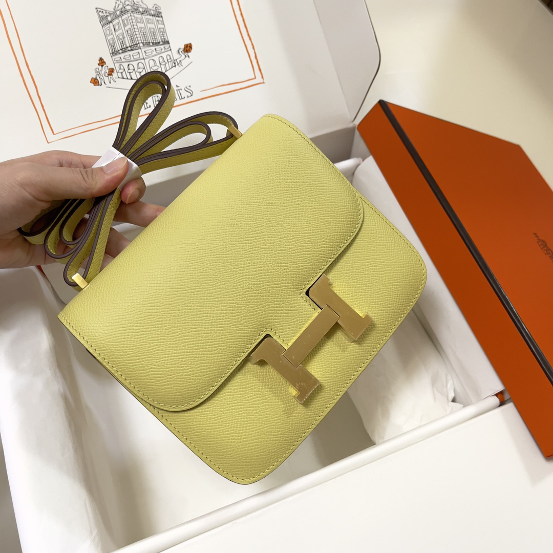 Hermès Constance 19cm small chicken yellow