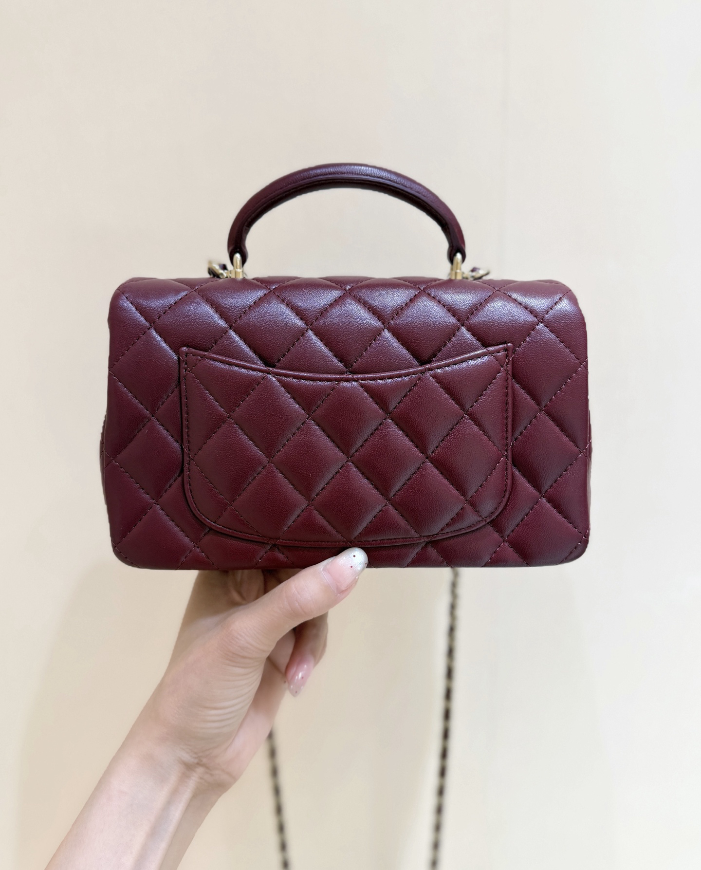 Chanel Cf mini handbag wine red