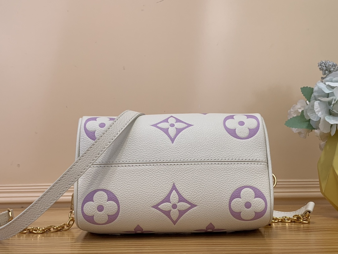 【 M46883 White and Purple (Screen Printing) 】LV Speedy Bandoulière 20 handbag