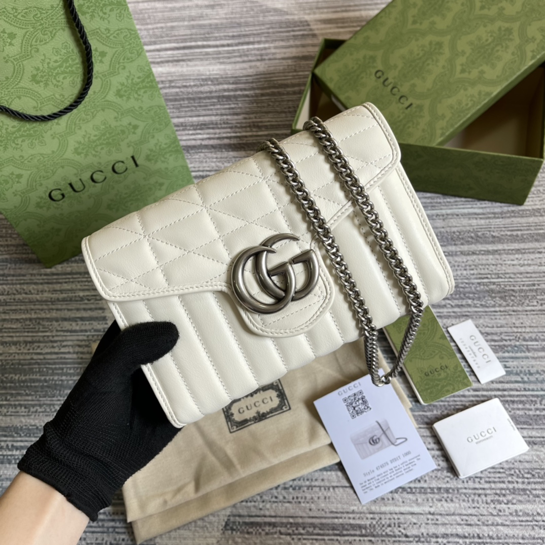 【474575 White】gucci GG Marmont