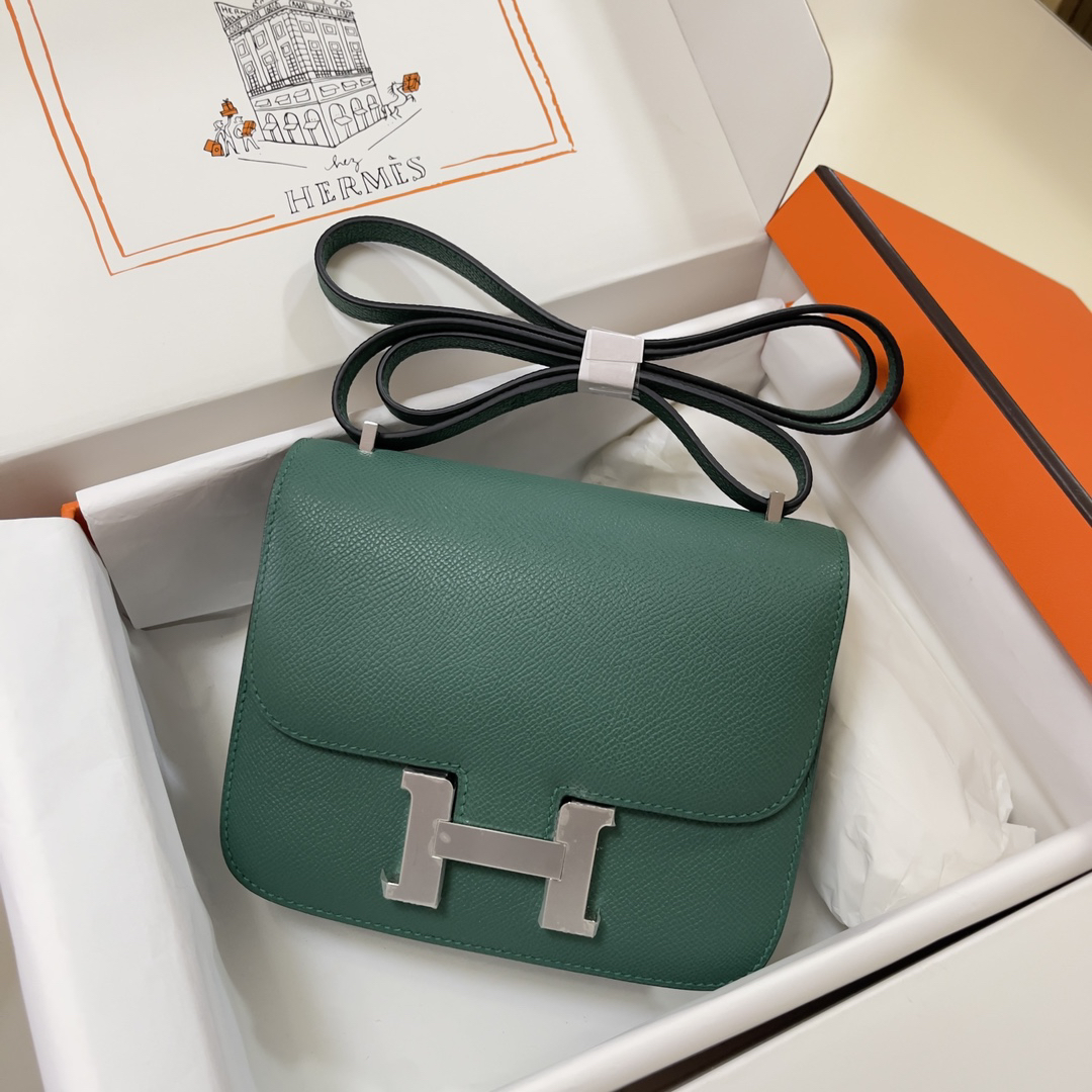 Hermès Constance 19cm Green Peacock Color