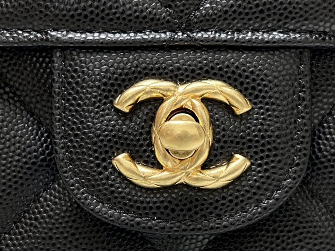 Chanel Cf Black gold coco handle handbag