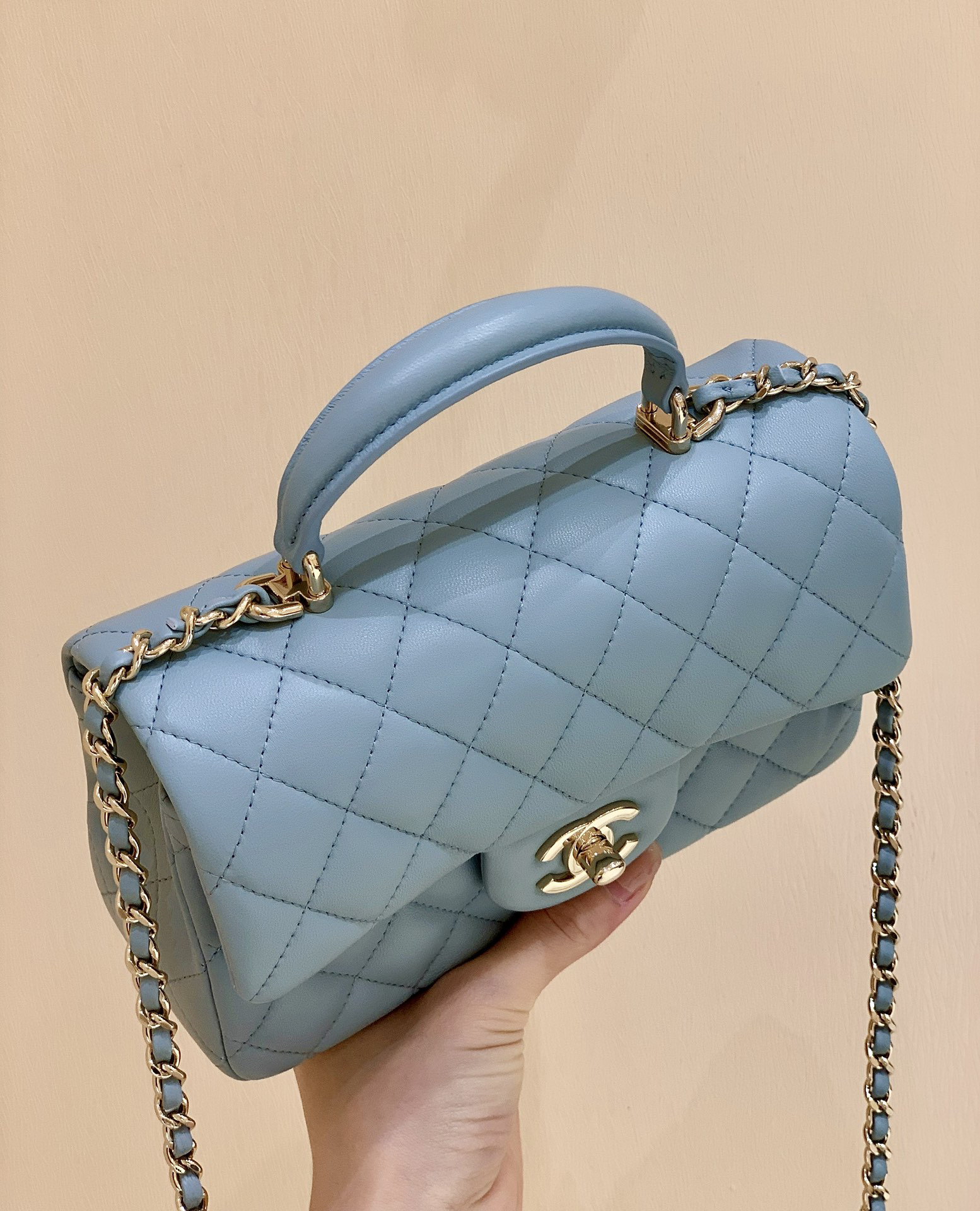 Chanel cf mini handbag blue