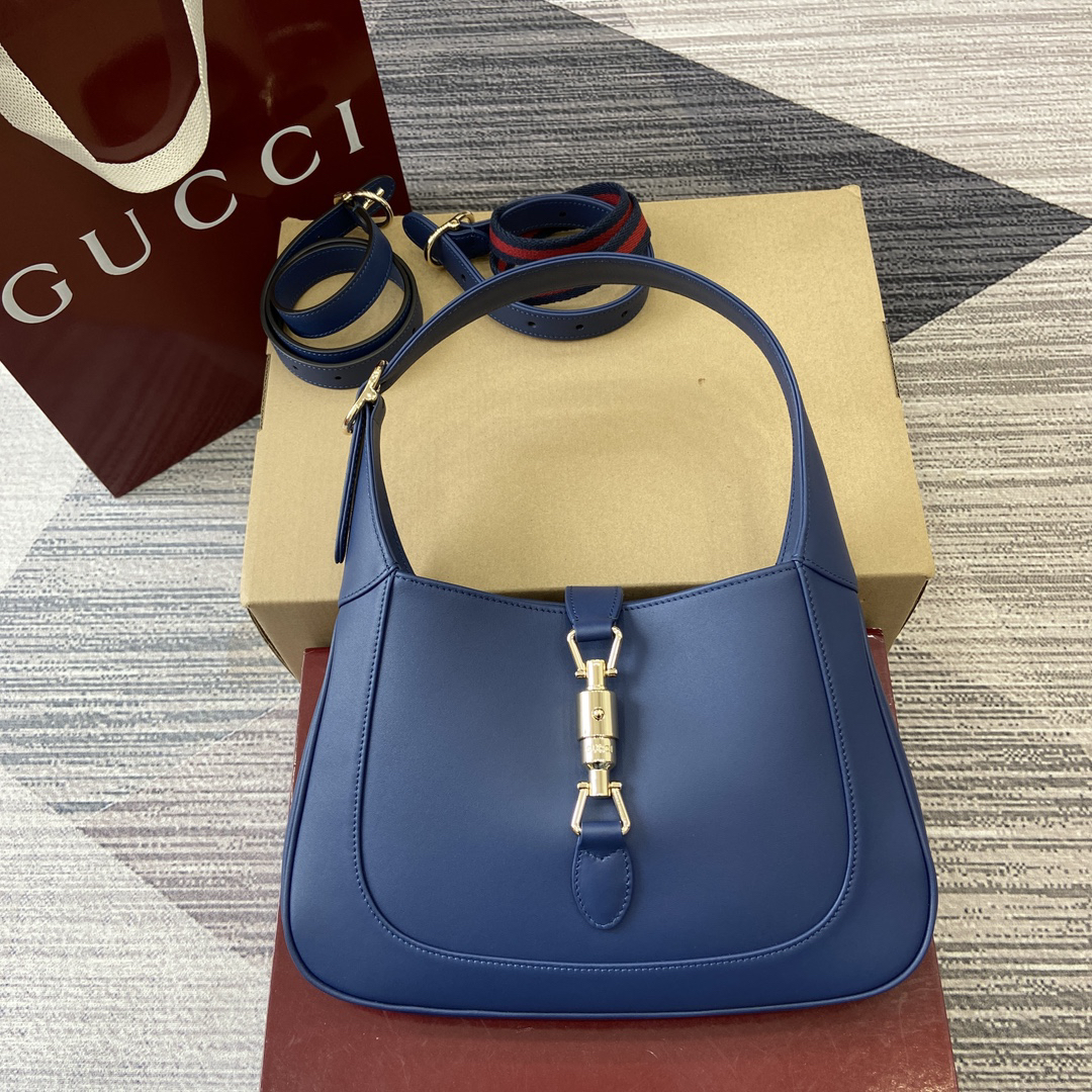 【810232 Dark Blue Full Leather】gucci Jackie 1961