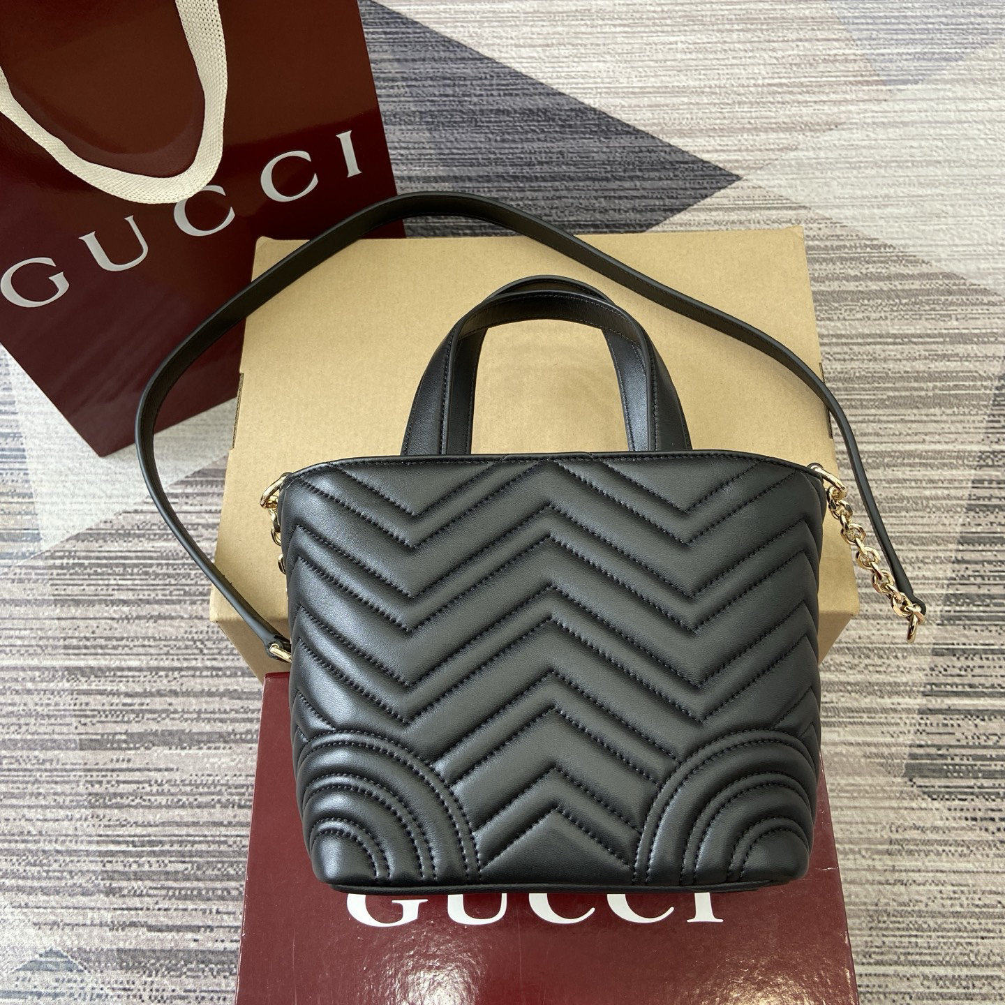 【847386 Black】gucci GG Marmont