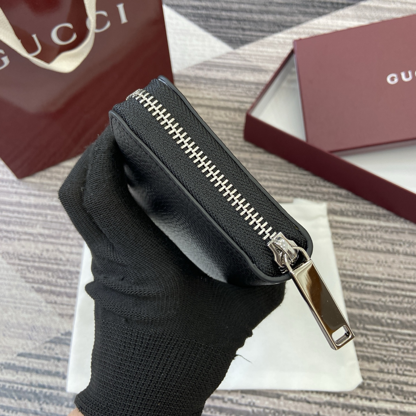 【835120 Black Full Leather】gucci GG Marmont
