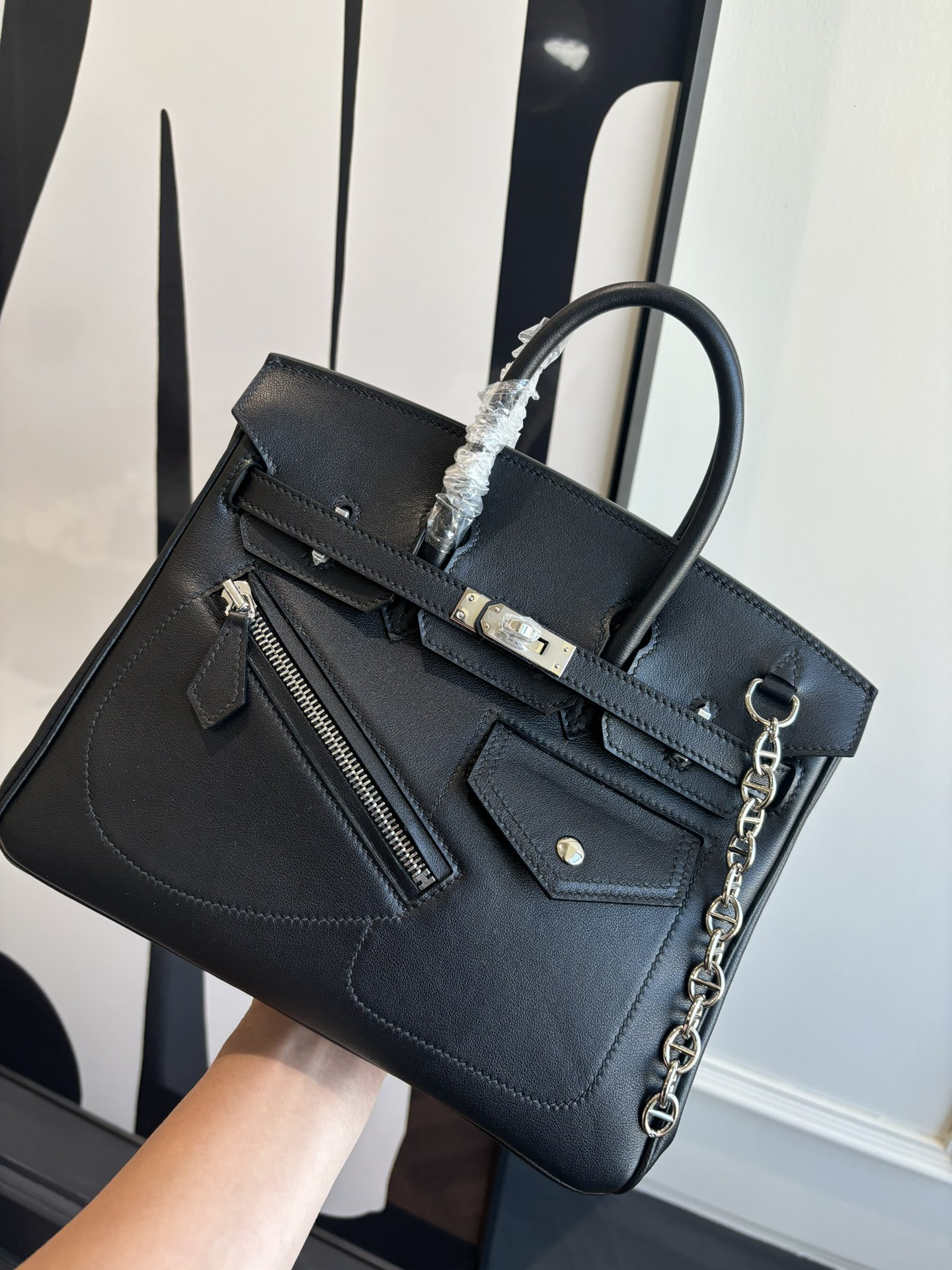 Hermès Birkin25 Black Silver