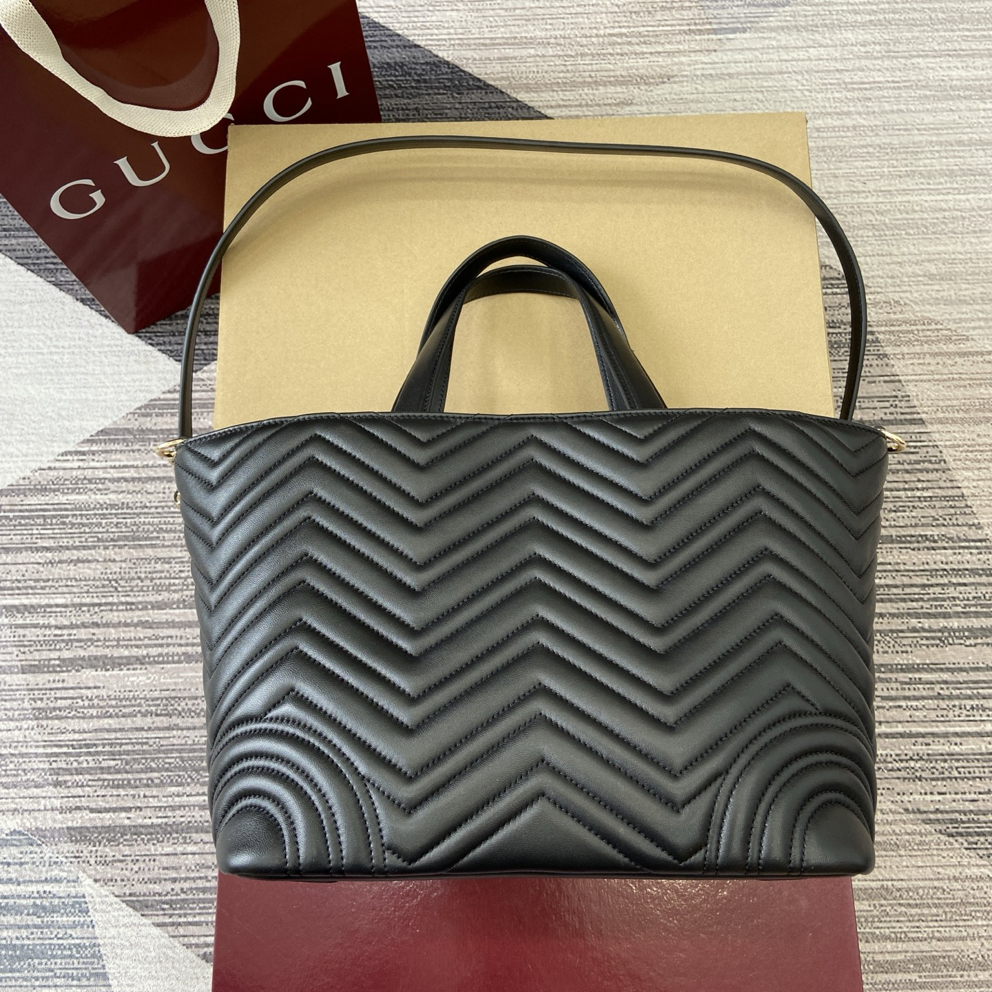 【847387 Black sheepskin】gucci GG Marmont