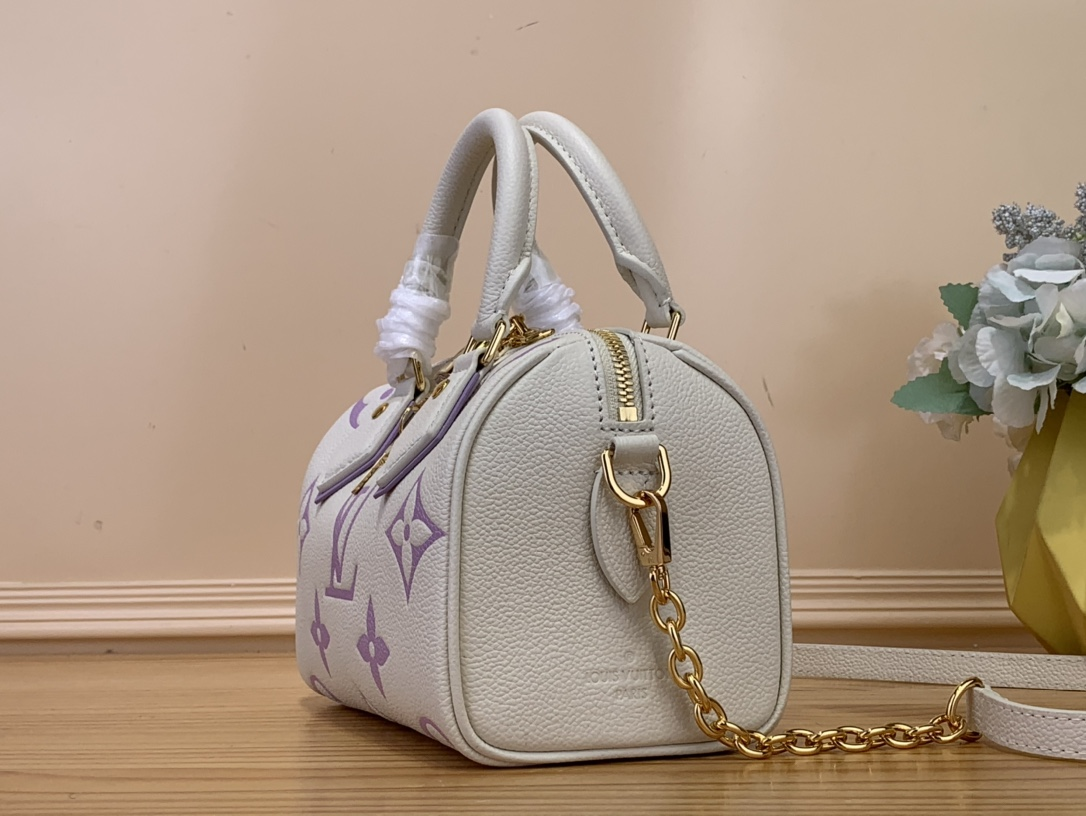 【 M46883 White and Purple (Screen Printing) 】LV Speedy Bandoulière 20 handbag
