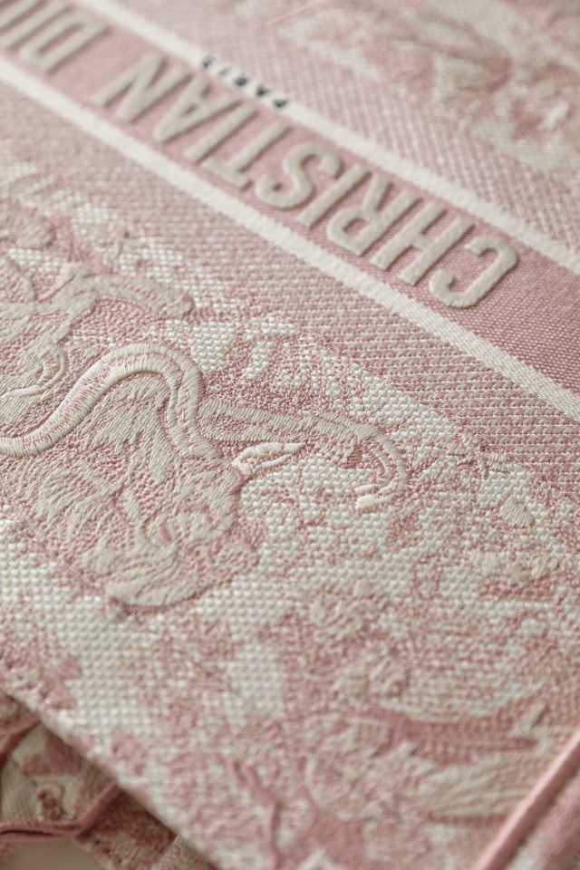 DIOR Book Tote Pink tiger pattern DR-58