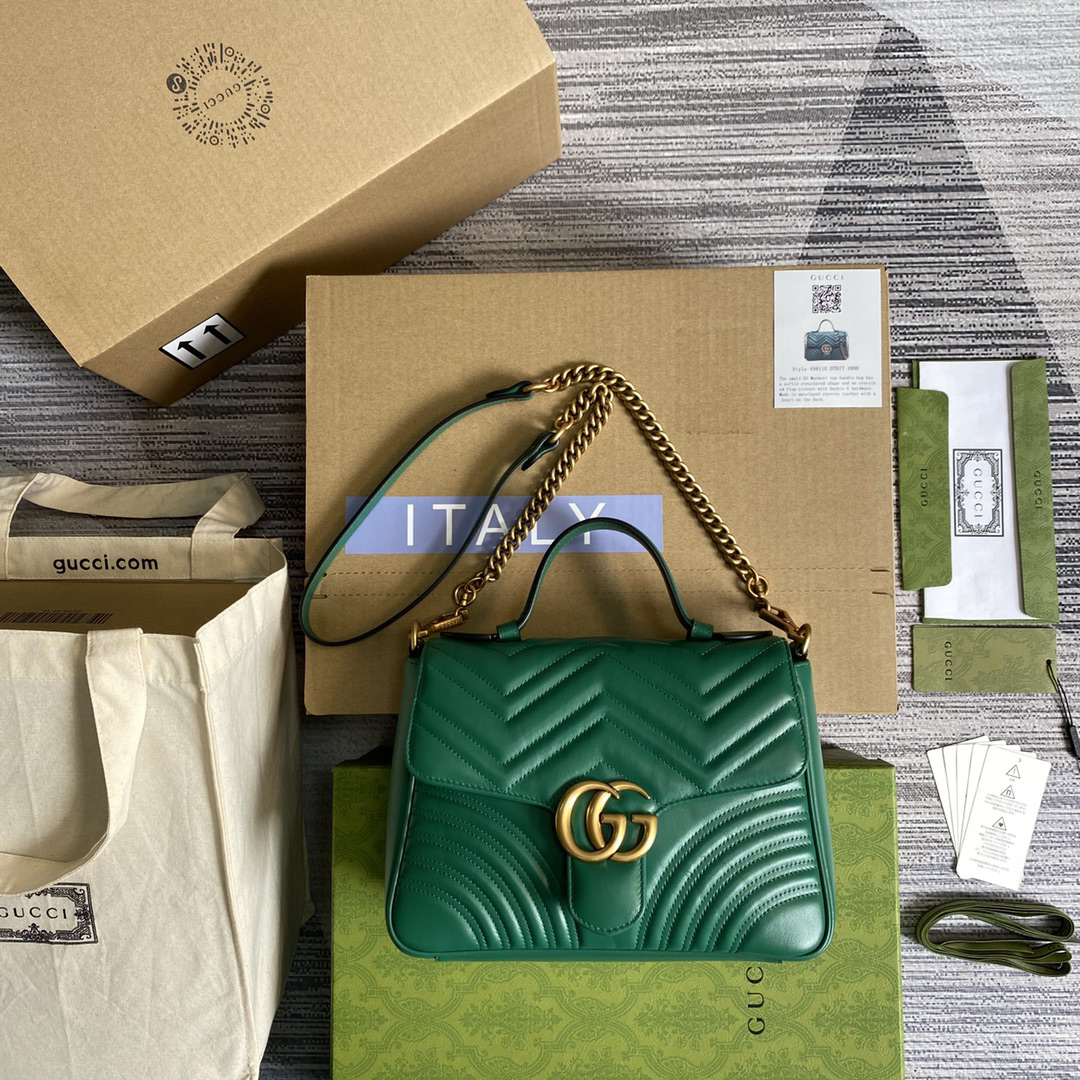 【498110 Green】gucci GG Marmont