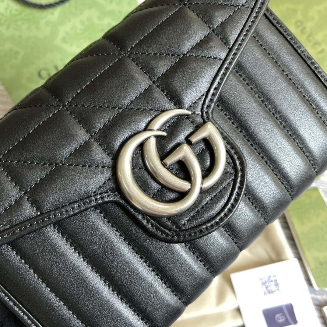 【474575 Black】gucci GG Marmont