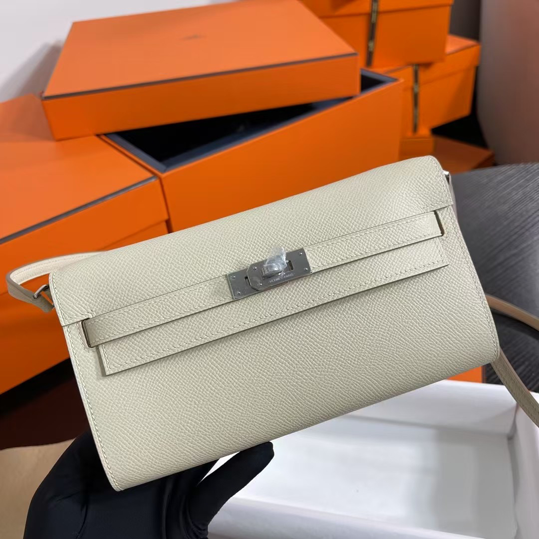 Hermès Kelly Messenger Bag milky white