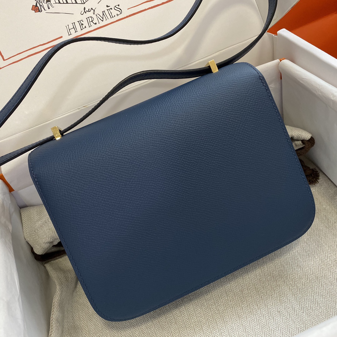 Hermès Constance 19 cm Epsom Deep Blue