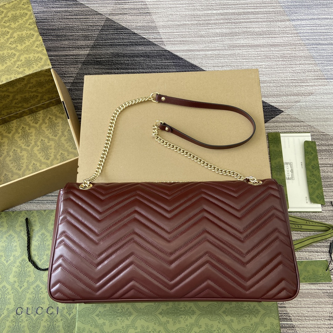 【788371 Burgundy color original leather】gucci GG Marmont