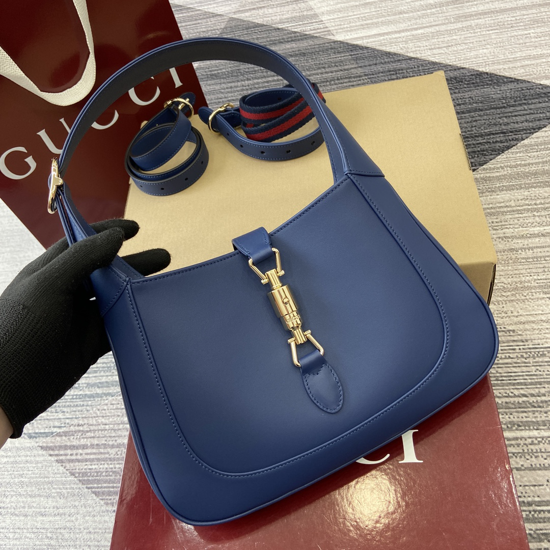 【810232 Dark Blue Full Leather】gucci Jackie 1961